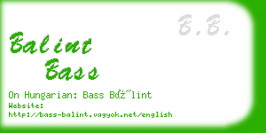 balint bass business card